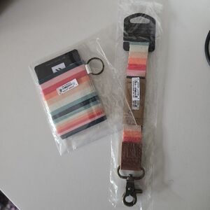 Thread Renae wristlet keychain and elastic wallet New